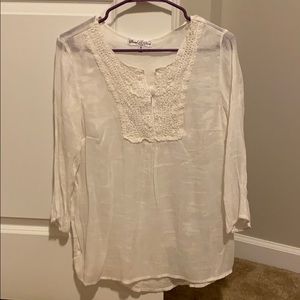 White floral blouse
